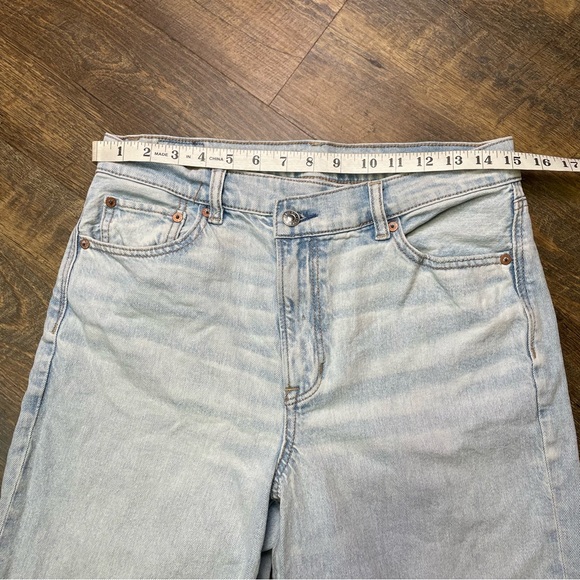 American Eagle AE Strigid Jeans Highest Waist Crossover Baggy Straight Womens 8 - Picture 3 of 12